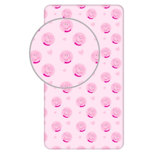 Peppa Pig Hearts fitted sheet 90x200 cm