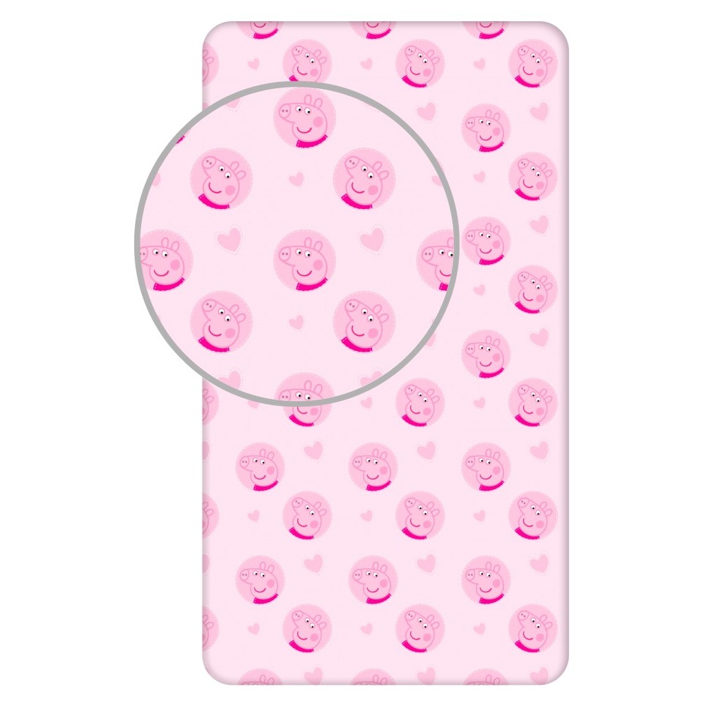 Peppa Pig Hearts fitted sheet 90x200 cm