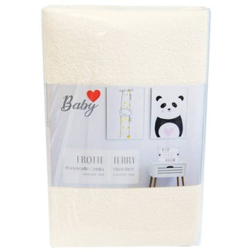 Colour Ecru, Terry Fitted Sheet 60x120 cm