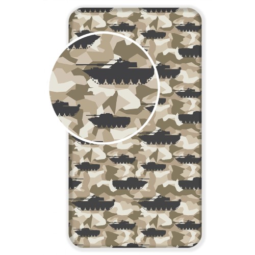 Tank Camouflage fitted sheet 90x200 cm