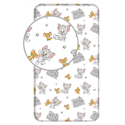 Tom and Jerry Stars fitted sheet 90x200 cm