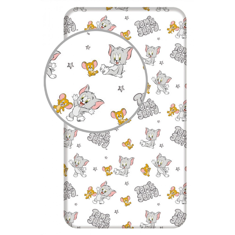 Tom and Jerry Stars fitted sheet 90x200 cm