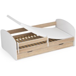Łóżko dziecięce SMILE 180x90 Dąb Sonoma + Materac