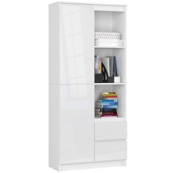REGAŁ BIUROWY R 80 cm CLP R11 PK BIAŁY / BIAŁY POŁYSK