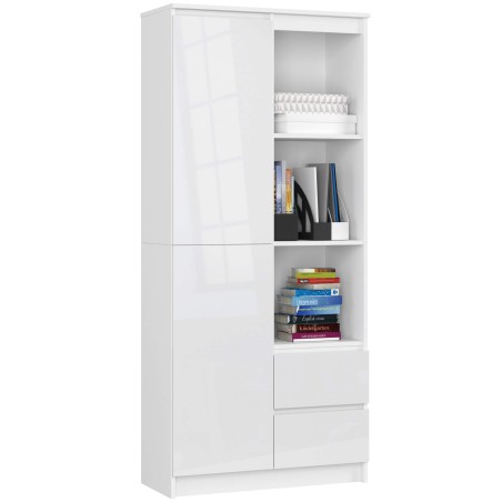 REGAŁ BIUROWY R 80 cm CLP R11 PK BIAŁY / BIAŁY POŁYSK
