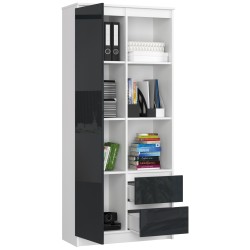 REGAŁ BIUROWY R 80 cm CLP R11 BIAŁY / GRAFIT POŁYSK