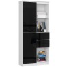 REGAŁ BIUROWY R 80 cm CLP R15 PK BIAŁY / CZARNY POŁYSK