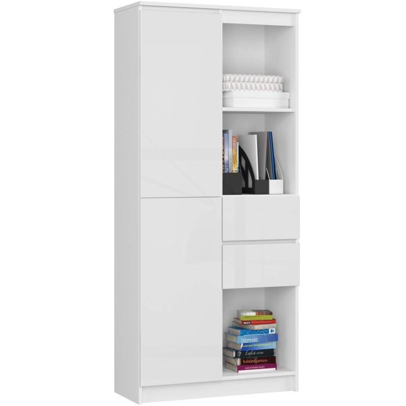 REGAŁ BIUROWY R 80 cm CLP R15 PK BIAŁY / BIAŁY POŁYSK