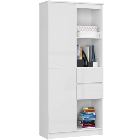 REGAŁ BIUROWY R 80 cm CLP R15 PK BIAŁY / BIAŁY POŁYSK