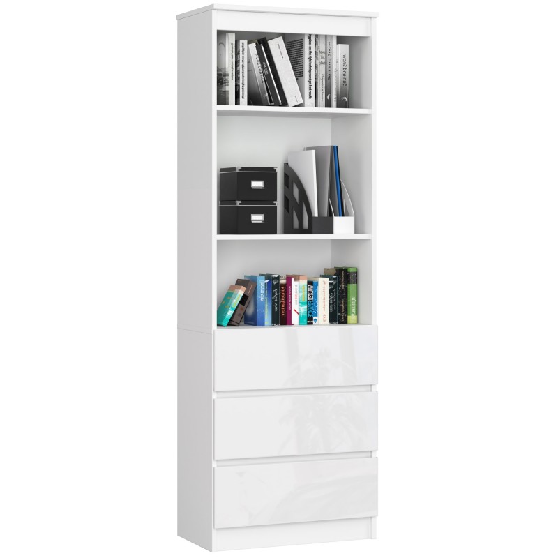 REGAŁ BIUROWY R 60 cm CLP 3 SZUFLADY 2 PÓŁKI BIAŁY / BIAŁY POŁYSK REGAŁ BIUROWY R 60 cm CLP 3 SZUFLADY 2 PÓŁKI BIAŁY / BIAŁY POŁYSK