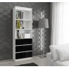 REGAŁ BIUROWY R 60 cm CLP 3 SZUFLADY 2 PÓŁKI BIAŁY / CZARNY POŁYSK