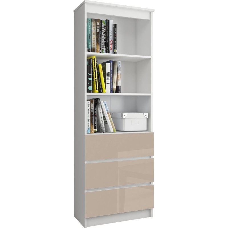 REGAŁ BIUROWY R 60 cm CLP 3 SZUFLADY 2 PÓŁKI BIAŁY / CAPPUCCINO POŁYSK REGAŁ BIUROWY R 60 cm CLP 3 SZUFLADY 2 PÓŁKI BIAŁY / CAPPUCCINO POŁYSK