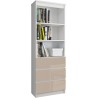 REGAŁ BIUROWY R 60 cm CLP 3 SZUFLADY 2 PÓŁKI BIAŁY / CAPPUCCINO POŁYSK