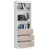 REGAŁ BIUROWY R 60 cm CLP 3 SZUFLADY 2 PÓŁKI BIAŁY / CAPPUCCINO POŁYSK