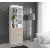 REGAŁ BIUROWY R 60 cm CLP 3 SZUFLADY 2 PÓŁKI BIAŁY / CAPPUCCINO POŁYSK