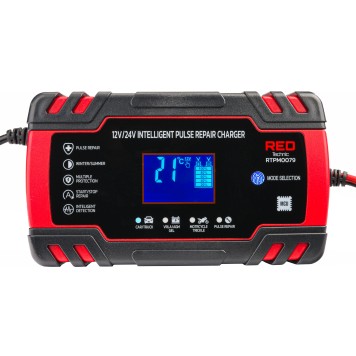 Prostownik AKUMULATOROWY Mikroprocesorowy Samochodowy 12V/24V 8A Ładowarka RTPM0079