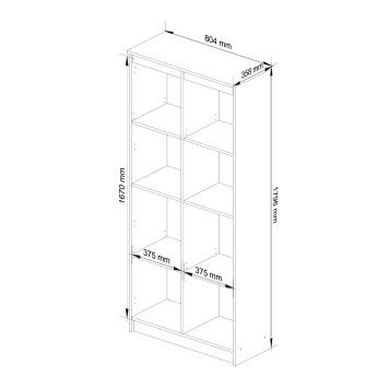 REGAŁ BIUROWY R 80 cm CLP 8 PÓŁEK BIAŁY