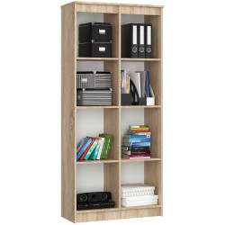 REGAŁ BIUROWY R 80 cm CLP 8 PÓŁEK DĄB SONOMA