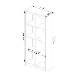 REGAŁ BIUROWY R 80 cm CLP 8 PÓŁEK DĄB SONOMA