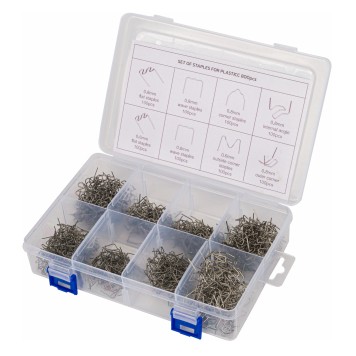 Zszywki DO ZGRZEWARKI PLASTIKU Zszywacz Zestaw 8 Typów 800szt + Etui RTZZP0087