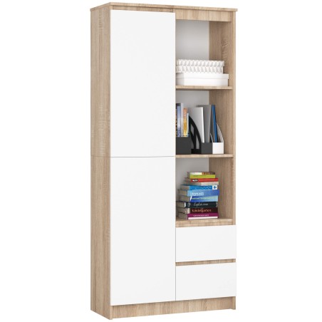 REGAŁ R11 R80 1D 2SZ CLP PK SONOMA / BIAŁY