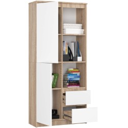 REGAŁ R11 R80 1D 2SZ CLP PK SONOMA / BIAŁY
