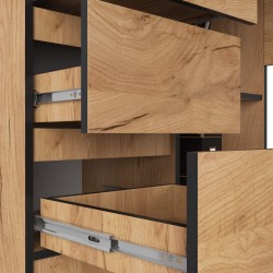 BIURKO NAROŻNE B16 124 cm LEWE 3 SZUFLADY PK DĄB CRAFT