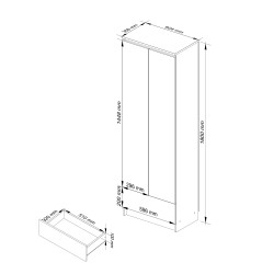 REGAŁ ZAMKNIETY R60 2D 1SZ CLP VENGE