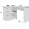 BIURKO NAROŻNE B16 124 cm LEWE 3 SZUFLADY PK DĄB CRAFT