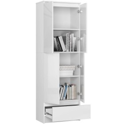 REGAŁ ZAMKNIETY R60 2D 1SZ CLP PK BIAŁY/ BIAŁY POŁYSK