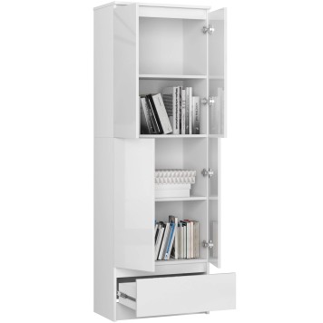 REGAŁ ZAMKNIETY R60 2D 1SZ CLP PK BIAŁY/ BIAŁY POŁYSK