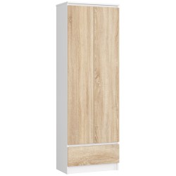 REGAŁ ZAMKNIETY R60 2D 1SZ CLP BIAŁY / SONOMA