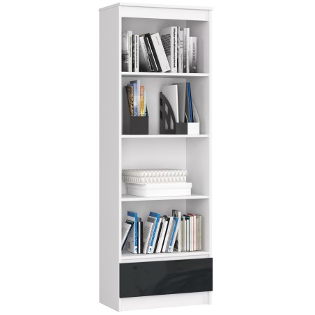 REGAŁ R 60 cm CLP 1 SZUFLADA 4 PÓŁKI BIAŁY / GRAFIT POŁYSK
