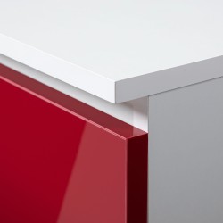 REGAŁ R 60 cm CLP 1 SZUFLADA 4 PÓŁKI BIAŁY / CZERWONY POŁYSK