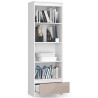 Regał R 60 cm CLP 1 szuflada 4 półki - biały-cappuccino połysk