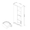 Regał biurowy R 80 cm CLP R11 - biały-cappuccino połysk