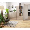 Regał biurowy R 80 cm CLP R11 - biały-cappuccino połysk