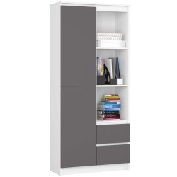 REGAŁ R11 R80 1D 2SZ CLP PK BIAŁY / SZARY