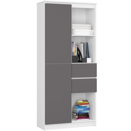 REGAŁ R15 R80 1D 2SZ CLP PK BIAŁY / SZARY