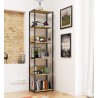 Regał loftowy metalowy 50 cm - czarny-dąb artisan - 6 półek