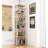 Regał loftowy metalowy 50 cm - biały-dąb artisan - 6 półek