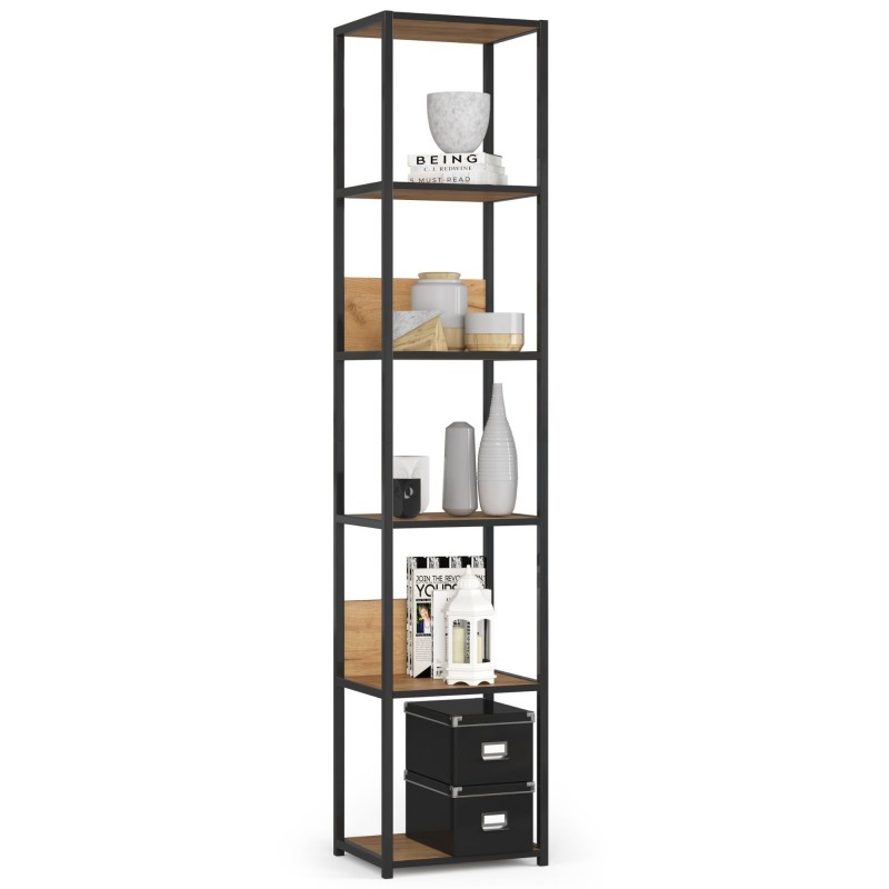 REGAŁ METALOWY LOFT 400 CZARNY/DĄB CRAFT REGAŁ METALOWY LOFT 400 CZARNY/DĄB CRAFT