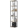 Regał loftowy metalowy 40 cm - czarny-dąb sonoma - 6 półek
