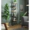 Regał loftowy metalowy 40 cm - czarny-dąb sonoma - 6 półek
