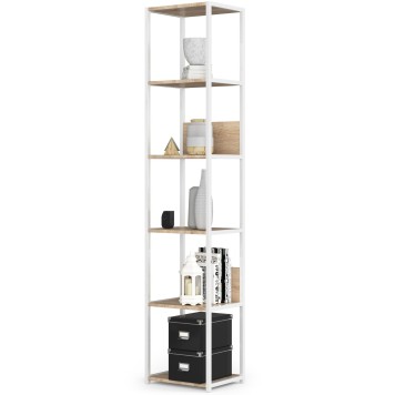 REGAŁ METALOWY LOFT 400 BIAŁY/DĄB SONOMA