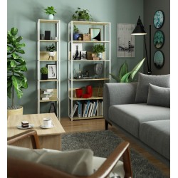 REGAŁ METALOWY LOFT 400 BIAŁY/DĄB ARTISAN