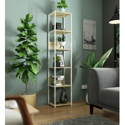 REGAŁ METALOWY LOFT 400 BIAŁY/DĄB ARTISAN