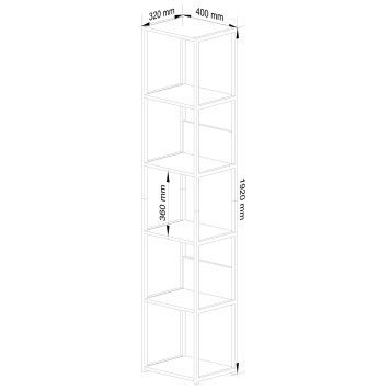 REGAŁ METALOWY LOFT 400 BIAŁY/SZARY
