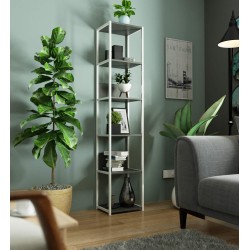REGAŁ METALOWY LOFT 400 BIAŁY/SZARY