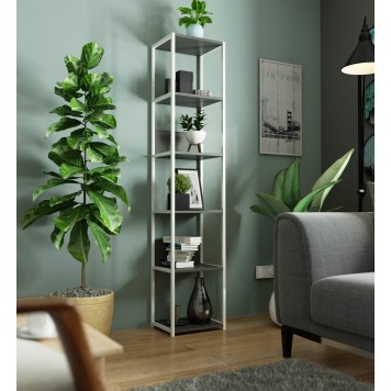 REGAŁ METALOWY LOFT 400 BIAŁY/SZARY